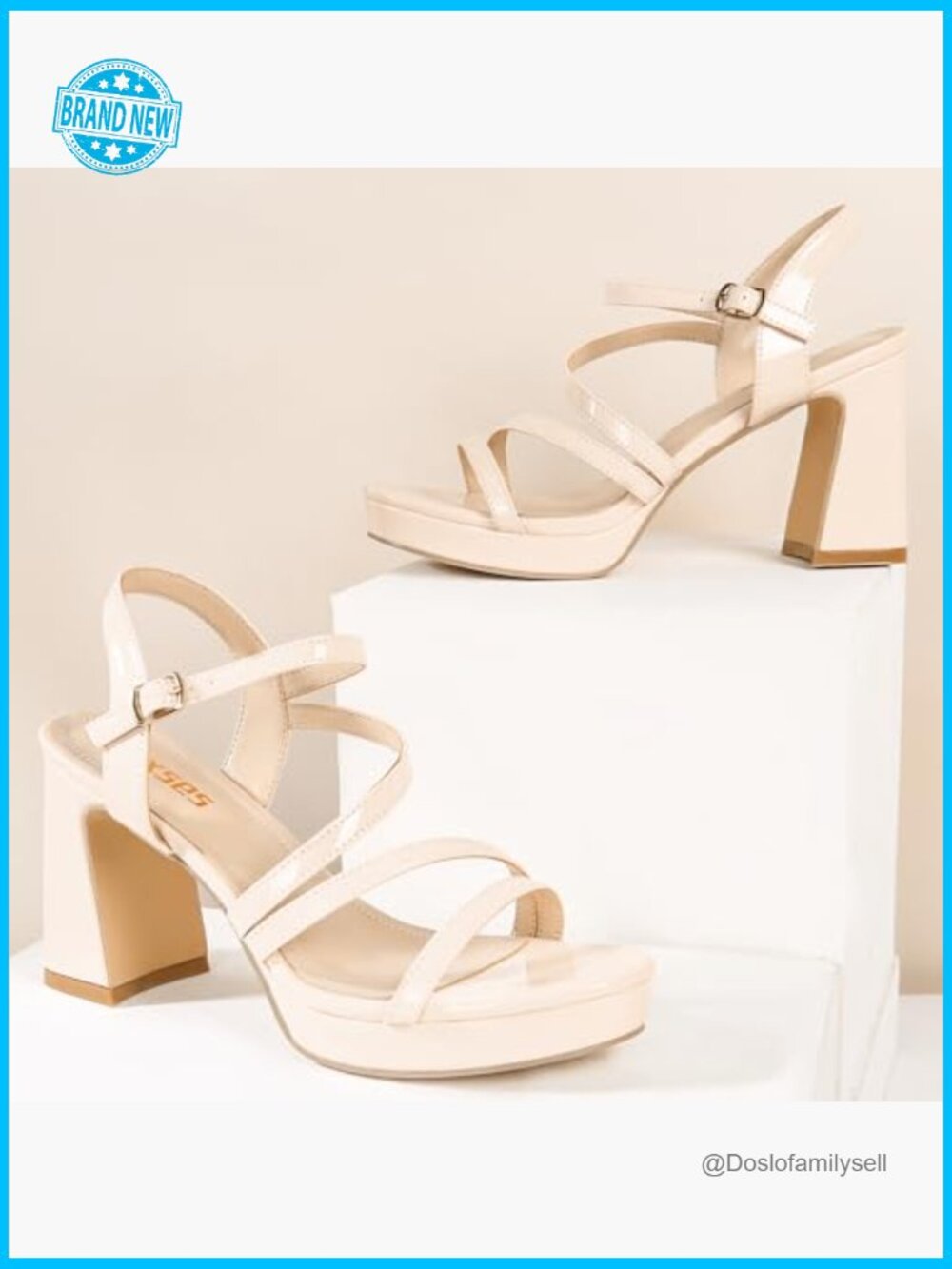 Platform Chunky Heels Ankle Strap Strappy Sandals Open Toe Wedding Prom Dress - Picture 6 of 7